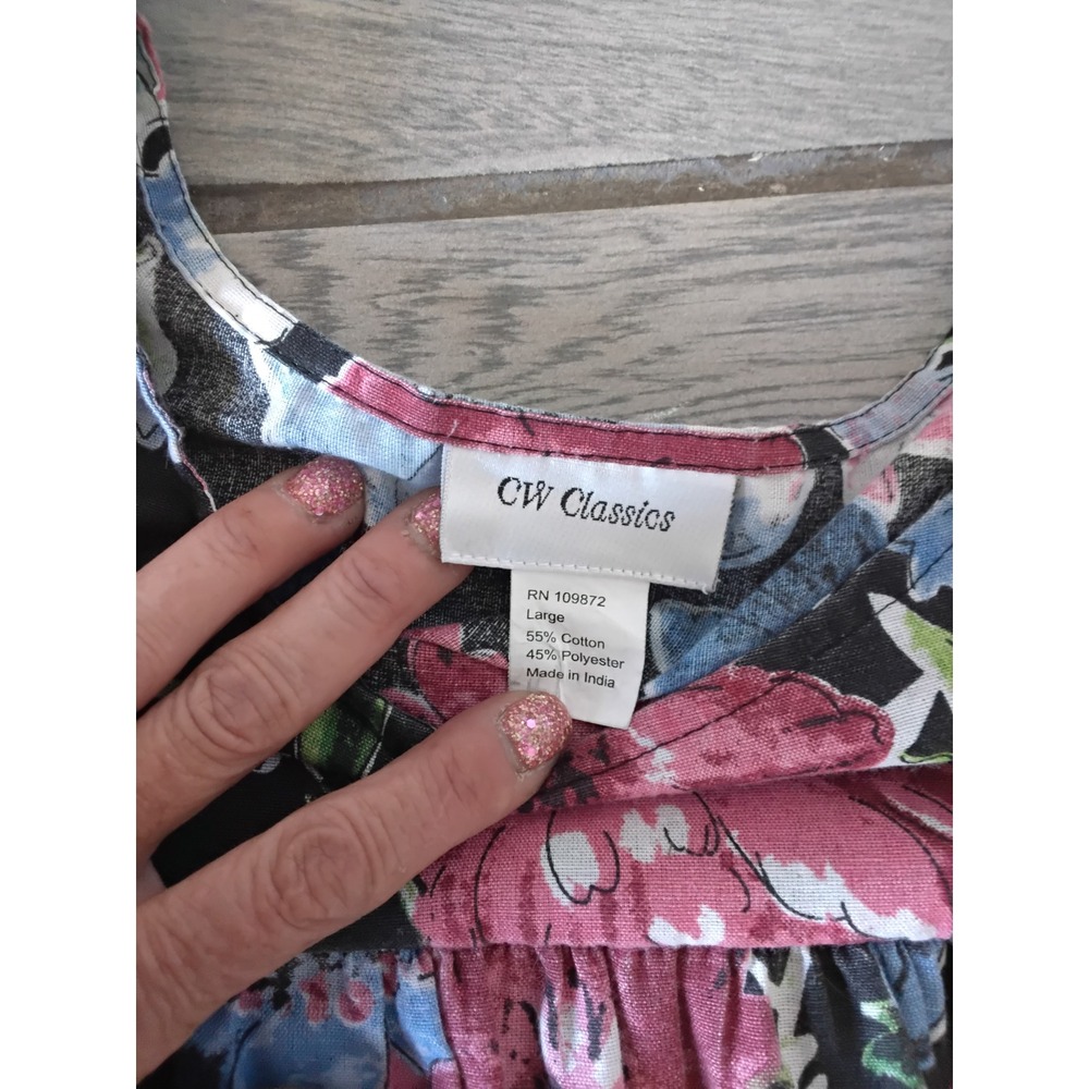 CW Classics Floral Muumuu House Dress Bundle 3 Pack Cotton Blend Pockets Large - Picture 10 of 10